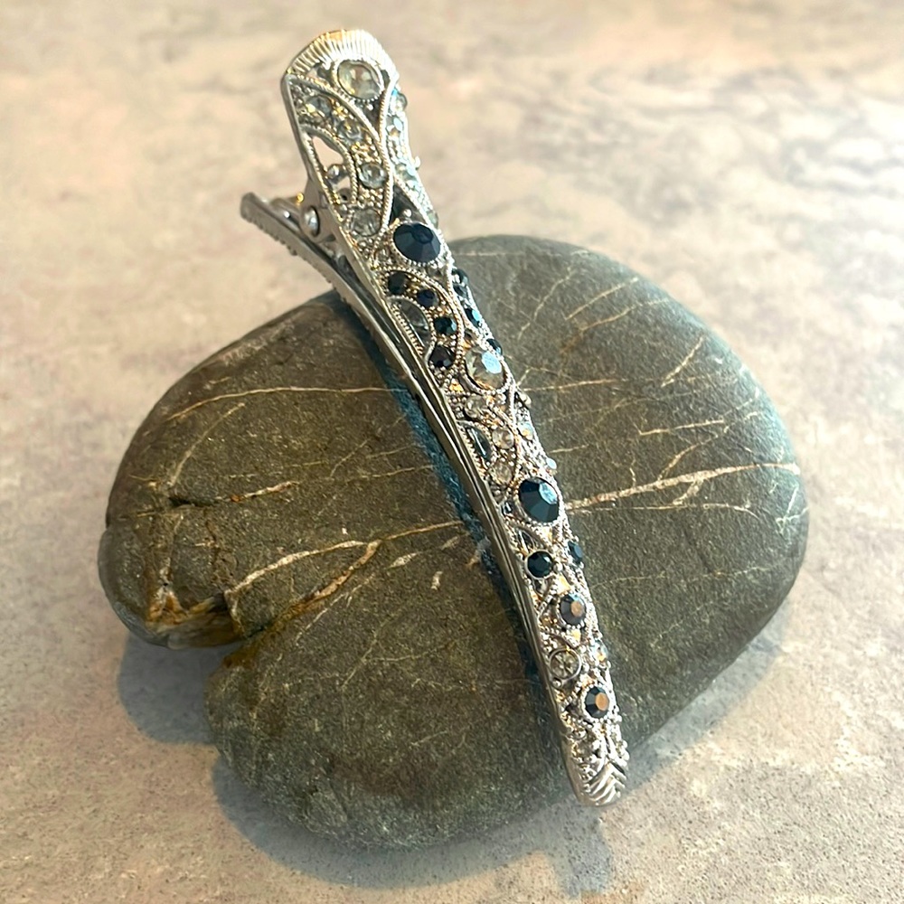 Silver & Jewel Hair Clip
